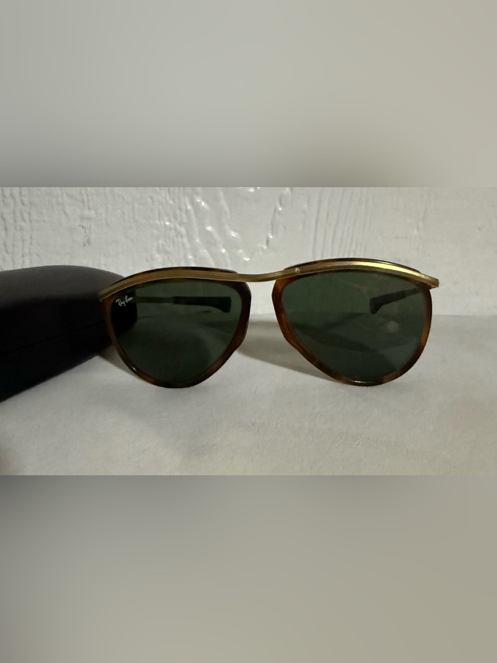 Vintage Ray Ban Olympian Sunglasses: Tortoise Gold, USA Made, 90s